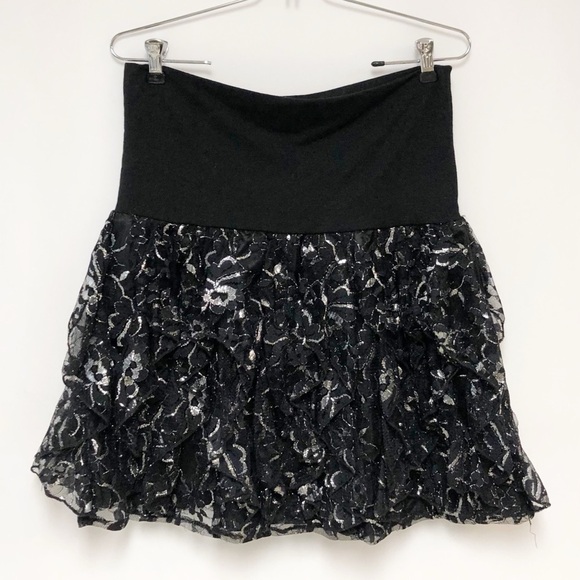 NWT Rue 21 Sparkling Ruffle Mini Skirt Size L - Picture 1 of 6